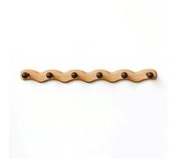 Colcolo Patère Murale Bois Porte Manteaux Crochet Porte Chapeaux Porte Sacs en Bois Massif Design Ondulé Économiseur d'Espace Six Pégots Ronds Adaptée à, 6 Crochets - Hêtre Et Noyer Noir