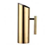 Colcolo Pichet en Acier Inoxydable Modèle Cylindrique Manche Latéral Spout Profilé pour Verser sans Goutte Usage à Table Accueil Service de Boissons, 1.5L, Straight Gold