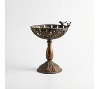 Colcolo Plateau Industriel Plateau Centre Support Surélevé Fer Moulé Embellissement Oiseau Stable pour Recevoir Fruits Adapté à Pièce Principale Buffet Maison, A2840