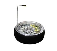 Colcolo Plateau Trnant Lampadaire Rotatif | Cvercle En Acrylique Transparent, Support D'exposition pr Modèle Réduit, Présentoir Trnant, Bureau, Jaune, Rechargeable