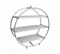 Colcolo Présentoir à Dessert Rond Plateau pour Gâteaux Présentoir Trois Niveaux Métal Structure Stable Forme Moderne Adapté pour Buffet Familial Événement Salle de Réception, 40 17 42CM, Blanc
