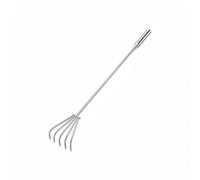 Colcolo Râteau en Acier Inoxydable Long Manche Cultivateur Manuel Griffe de Jardinage Herse de Préparation Matériau pour Ameublir Ventiler et Retirer les , Râteau En Acier Inoxydable À 5 Dents, 100 Cm