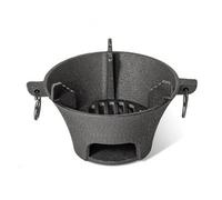 Colcolo Réchaud en Fonte Poêle Grill Brûleur Brasero avec Ouverture Frontale Retrait et Support à Braises pour Chauffage Nourriture Thé Appartement Terrasse, 16cm
