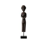 Colcolo Sculpture Figure Humaine Contemporain | Finition Imitation Bois Foncé, Statute Décorative, Statute Socle, pr lon,