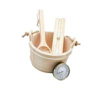 Colcolo Seau et louche pour sauna, seau portatif polyvalent grande capacité, kit d'accessoires sauna avec hygromètre et sablier