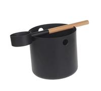 Colcolo Seau et louche pour Sauna, tonneau en Aluminium et Bois de 5 L, Robuste léger, Accessoires pour, Spa, Piscine, intérieur extérieur