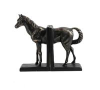 Colcolo Serre-Livres Cheval Décoratif Presse-Livres Arrêt Support Résine Synthétique avec Socle Rectangulaire Compact 22cm X 8cm X 195cm Design Divisé Adapté, Bronze Rétro