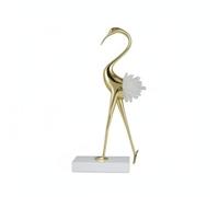 Colcolo Statue Décor Maison Sculpture Oiseau Grue Ornement Table Figurine Oiseau Décoratif Statuette Métal Marbre Cristal Allure Élancée Suitable for Salon, B 14-8-33cm