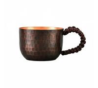 Colcolo Théière en Cuivre Théière Martelée Tasse à Thé Poignée Corde Conception Traditionnelle Élégance Vintage Artisanat Chinois Adaptée Bureau Maison, L