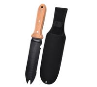 Colcolo Truelle de Jardin Multifonction Couteau de Creusement Outil de Désherbage Pelle à Main avec Mesures Visibles Pointue et Dentelée Étui Inclus Manche