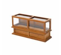 Colcolo Vitrine Blangerie Miniature Style Campagne Américaine Vitrine Panneaux Arayant Arayant, Noyer