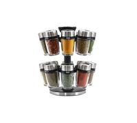 Cole & Mason Carrousel à épices Cambridge 16 flacons rotatif 360° acier inoxydable/verre