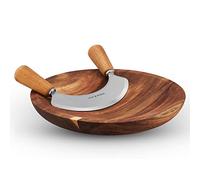 Cole & Mason Ashden Mezzaluna avec Planche Ronde, Hachoir Berceuse en Inox