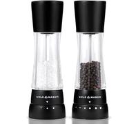 Cole & Mason Derwent Moulins à Sel et Poivre Noir, Sélecteur de Mouture | Moulin a Poivre et Sel, Acier Inoxydable, Broyeur en Céramique Réglable, Precision+, Salieres et Poivrieres, Coffret Cadeau