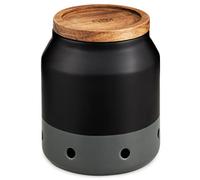 Pot de Conservation Ail Oignons en Céramique et Bois COLE&MASON Noir et Gris