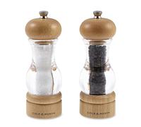 Cole & Mason H10538P 105 Hêtre Naturel Moulins Sel et Poivre, Precision+/Mouture Réglable, Hêtre/Acrylique, 165mm, Coffret Cadeau, Comprend 2 x Moulins, Garantie à Vie Du Mécanisme