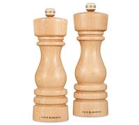 Cole & Mason London Lot de 2 moulins à poivre et sel en hêtre naturel 18 cm