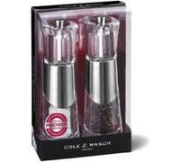 COLE & MASON PRECISION BOBBI ENSEMBLE DE MOULINS POIVRE/SEL EN ACRYLIQUE AVEC BANDE CHROMÉE 185 MM G