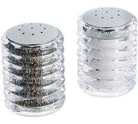 Cole & Mason Salière et Poivrière Beehive, Saliere et Poivriere de Table | Petits Salieres et Poivrieres pour Cuisine et Camping, Saliere et Poivriere Pré-remplis, Transparent avec Couvercle Chromé