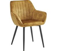 Colenis® - Lot de 2 - Miel - Chaise de Salle à Manger Moderne Chaise de Cuisine en Velours et métal - Luna