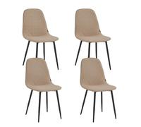Colenis® - Lot de 4 Chaises Velours Scandinaves avec Dossier Capitonné, Idéales pour Salle à Manger, Cuisine, Salon, Chambre ou Restaurant, Design Moderne et Confortable - Milou, Taupe - G028-4