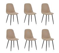 Colenis® - Lot de 6 Chaises Velours Scandinaves avec Dossier Capitonné, Idéales pour Salle à Manger, Cuisine, Salon, Chambre ou Restaurant, Design Moderne et Confortable - Milou, Taupe - G028-4