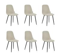 Colenis® - Lot de 6 Chaises Velours Scandinaves avec Dossier Capitonné, Idéales pour Salle à Manger, Cuisine, Salon, Chambre ou Restaurant, Design Moderne et Confortable - Milou, Beige