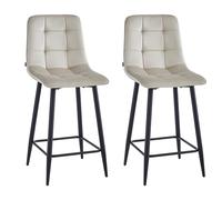 Colenis Tabouret de Bar Luciano, Lot de 2, Tissu Microfibre, Style Industriel et Contemporain pour Salle à Manger (2, Beige)