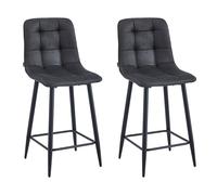 Colenis Tabouret de Bar Luciano, Lot de 2, Tissu Microfibre, Style Industriel et Contemporain pour Salle à Manger (2, Anthracite)