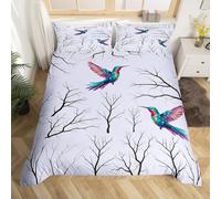 Colibri Parure de Lit 220x240cm Arbre Branches Housse de Couette Mignon Tropical Des oiseaux Sets de Housse de Couette Ferme Jardin Breathable Parure Housse de Couette Gorgeous Décor de chambre
