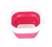 Collapsible Paint Brush Washer Professional Thickened Bottom Silicone Paint Brush Bucket for Beginners with Scrubbing Board (Rouge)