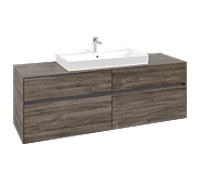 Villeroy & Boch Meuble sous-lavabo Collaro C02800RK, mural, 4 tiroirs, vasque centrale, Chêne pierre