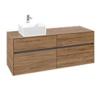 Villeroy & Boch Meuble sous-lavabo Collaro C04600RH – 4 tiroirs, lavabo à gauche – Chêne Kansas