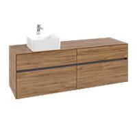 Collaro Villeroy und Boch vasque C05000RH 160x54.8x50cm, meuble sous-vasque gauche, chêne Kansas