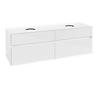 Villeroy & Boch V&B Collaro Meuble sous lavabo 160x54,8x50cm, pour 2 lavabos, Blanc brillant Quantité:1