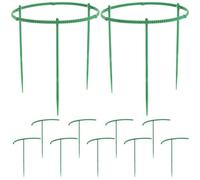 COLLBATH 15 Pièces Tuteur à Fleurs de Jardin en Plastique Vert | Usage Jardin et Maison, Petits Pots, Structure Simple et Élégante, Aide au Maintien des Plantes