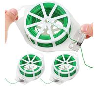 COLLBATH 2 Rouleaux Sangles de Fixation pour Plantes Grimpantes Vertes en Fer et Plastique, 2 Bobines de 100m avec Coupe-Fil Intégré, Faciles à Attacher et Soutenir Les Vignes au Jardin