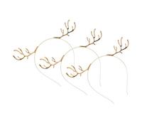 COLLBATH 3 Pièces Bandeau Cerf de Noël Métal avec Accessoire de Fête et Flexible pour Célébrations Festives