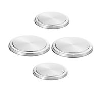 COLLBATH 4 pièces Couvercles de Brûleurs Cuisinière Inox Protection Plaques Électriques Grandes Petites Nettoyage Facile Design Moderne Argenté pour Cuisine Standard