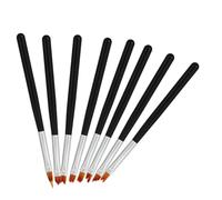COLLBATH 8pièces Lot De Pinceaux Pour Nail Art Peinture Et Dessin Pour Motifs Et Effets Manche Long Pratique