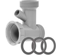 COLLBATH Adaptateur de Vidange D'évier en Pp Résistant Raccord Quatre Voies pour Double Bac, Joint Coudé Anti-odeur pour Alimentation de L'évier Cuisine