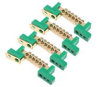 COLLBATH Barre de Mise la Terre en Cuivre Bornier Électrique Vert 4 Pièces 6 Positions Résistance la Chaleur et Haute Conductivité pour Systèmes Industriels et Résidentiels