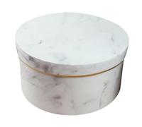 COLLBATH Boîte D'emballage pour Fleurs Séchées Blanche Taille Moyenne en Papier Fin Motif Marbre Doré, Coffret Romantique pour Boîtes à Fleurs Stabilisées et Fournitures de Mariage
