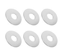 COLLBATH Caches Trous Ronds Design Moderne Lot de 6 en Acier Inoxydable Argenté Autocollants, Installation Facile pour Rénovation de Salle de Bains et Poignées de Porte