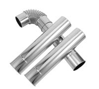 COLLBATH Kit de Conduit Cheminée Inox 3 Pièces - 2 Tubes Extension 30 CM Ø60 MM Coude 60 MM - Tuyau Poêle Tente Camping, Tube Échappement Four, Raccord Chauffage Intérieur Extérieur