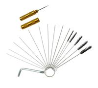 COLLBATH Kit de Nettoyage pour Pulvérisateur 15 Pièces en Acier Inoxydable Clés et Aiguilles Brosses Multiples pour Buses Fines Outils de Nettoyage pour Pistolets à Peinture et