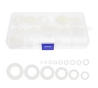 COLLBATH Lot de 110 Joints en Caoutchouc Plats et Biseautés pour Robinet, Assortiment Multi-tailles en Caoutchouc Blanc, Accessoires de Réparation pour Évier et Salle de Bain