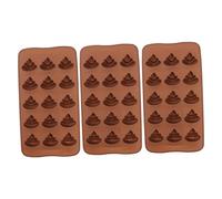 COLLBATH Moule à Chocolat de Caca 3 Pièces 15 Cavités Silicone Alimentaire Réutilisable pour Fêtes Cuisine