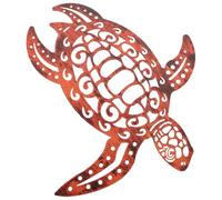 COLLBATH Ornement Tortue En Métal Décor Extérieur Décoration Murale 30x25 Cm En Fer Brun Art Mural Vintage Pour Jardin Balcon Salon, Présent Pendaison De Crémaillère