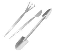 COLLBATH Outils de Jardinage pour Bonsai Acier Inoxydable Pince à Épiler Râteau Bêche 1 Set pour Amateurs de Bonsaï et Entretien de Plantes en Pot